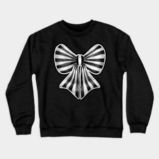 Black and White Striped Bow Crewneck Sweatshirt